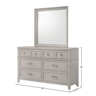 Sunvega 6 Drawer Gray Dresser with Transitional Design and Custom Hardware
