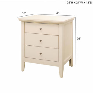 Sunvega Beige Finish Casual Nightstand with Open Shelf for Bedroom