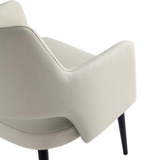 Sunvega Modern Dining Arm Chair with Leatherette Upholstery and Steel Frame