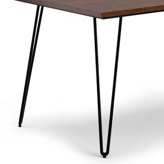 Sunvega Handcrafted Modern Industrial Mango Wood Rectangular Dining Table in Umber Brown