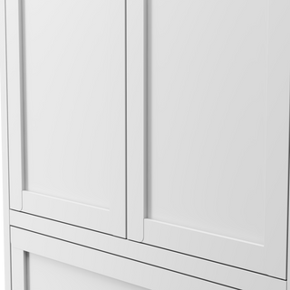 Sunvega Modern Kitchen Pantry Cabinet with Glass Doors and Adjustable Shelves for Living Room