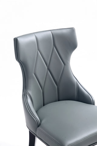 Sunvega Set of 2 Gray Traditional Dining Chairs with Luxurious Velvet Upholstery
