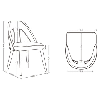 Sunvega Modern Velvet Upholstered Dining Chair with Gold Metal Tips for Dining Room