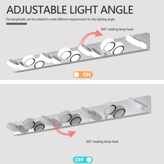 Sunvega Modern 7-Light LED Vanity Fixture with Acrylic Shades and Chrome Finish