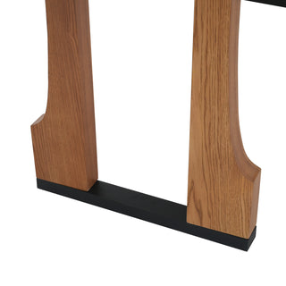 Sunvega 63 Inch Rectangular Dining Table with Farmhouse Pedestal Base
