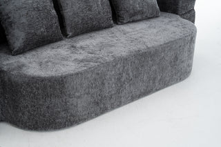Sunvega Chenille Fabric Convertible Sofa Bed with High-Density Rebound Sponge for Living Room