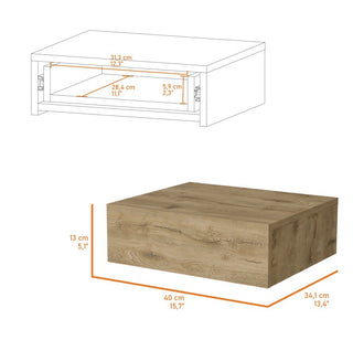 Sunvega Floating Nightstand with Spacious Drawer and Sleek Wall-Mounted Design