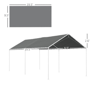 Sunvega Weather-Resistant Carport Replacement Canopy Cover with Ball Bungee Cords