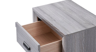 Sunvega Contemporary Nightstand End Table with Two Storage Drawers and Metal Hand Pull