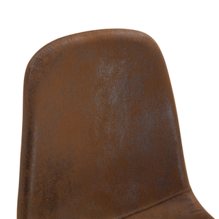 Sunvega Set of 4 Suede Backrest Chairs with Walnut Transfer Legs for Modern Homes