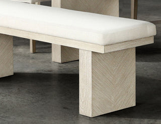 Sunvega Modern Farmhouse Plinth Base Bench with English Dovetail Natural Finish
