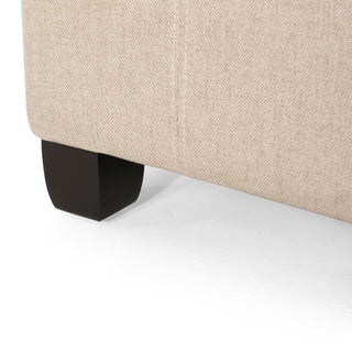 Sunvega Fabric Ottoman with Tufted Waffle Lid and Soft-Closing Hinges for Storage