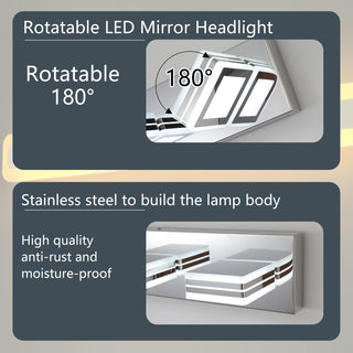 Sunvega Modern 7-Light LED Vanity Fixture with Square Acrylic Lampshades for Bathroom