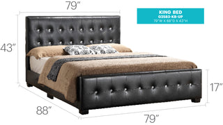 Sunvega Elegant Transitional Queen Bed in White with Chic Finish and Sturdy Build