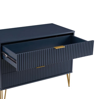 Sunvega Modern Glam Dresser with Gold Metal Handles and Splayed Legs for Bedroom