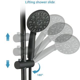 Sunvega No-Tool Installation 5 Inch Rain Shower & 7-Spray Handheld Combo with Slide Bar