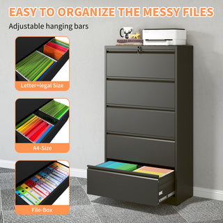 Sunvega 4 Drawer Metal Vertical File Cabinet with Lock for A4 Legal Letter Size