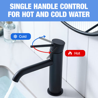 Sunvega Brushed Nickel Single Hole Waterfall Bathroom Sink Faucet with Single Handle