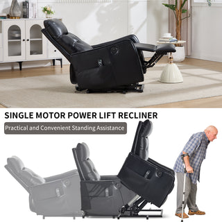 Sunvega Single Motor Power Lift Recliner Chair with Massage and Heat for Elderly