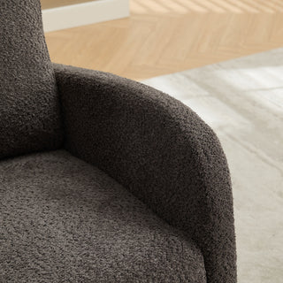Sunvega High Back Boucle Rocking Chair with Retractable Footrest and Side Pocket