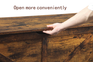 Sunvega Extra Long Rustic Brown Storage Chest with U Shaped Pull for Entryway