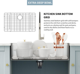 Sunvega 28 x 22 Inch Drop In Stainless Steel Workstation Sink with Accessories