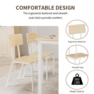 Sunvega 5-Piece Modern Dining Table Set with 4 Chairs for Small Space Kitchen