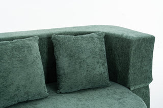 Sunvega Chenille Fabric Convertible Sofa Bed with High-Density Rebound Sponge for Living Room