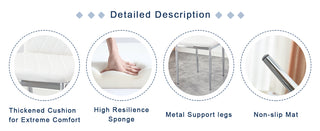 Sunvega Modern Minimalist Dining Chairs Set of 4 with PU Seat and Silver Metal Legs