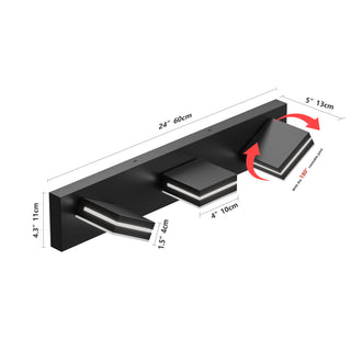 Sunvega Modern Chrome LED Vanity Light with 6 Geometric Lamp Heads for Bathroom Mirror