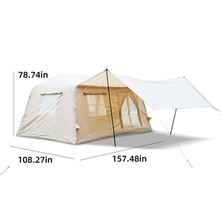 Sunvega 420D Oxford Inflatable Tent with Awning for Family Camping 4/6/8 Person