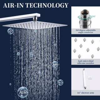 Sunvega Wall Mounted Shower System Combo Set with 10 Inch Rainfall and Handheld Faucet