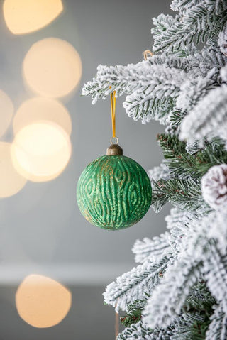 Sunvega Glass Glitter Painted Christmas Ball Ornaments Set of 12 for Holiday Decor