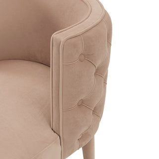 Sunvega Modern Velvet Upholstered Dining Chair with Tufted Back and Gold Tips