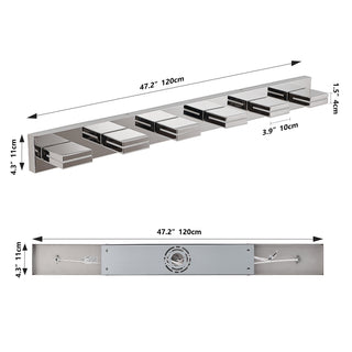 Sunvega Modern Chrome LED Vanity Light with 6 Geometric Lamp Heads for Bathroom Mirror