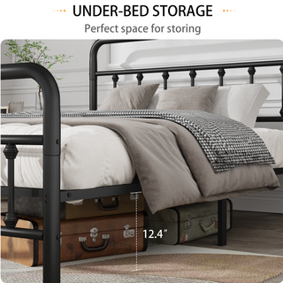 Sunvega Full Metal Bed with Sturdy Steel Structure for Modern Bedroom