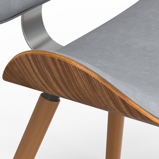 Sunvega Stone Grey Vegan Faux Leather Upholstered Mid Century Modern Dining Chair