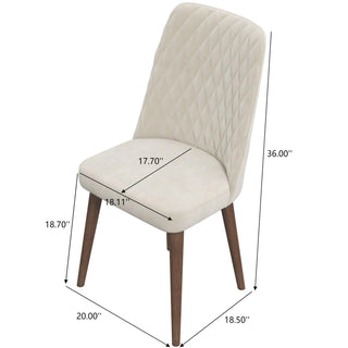 Sunvega Mid-Century Modern Velvet Dining Chair Set of 2 with Solid Wood Frame