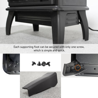 Sunvega 18 Inch 3D Electric Infrared Quartz Fireplace Stove with Remote Control