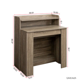 Sunvega Modern Extendable Dining Table with Storage for Kitchen Living Room