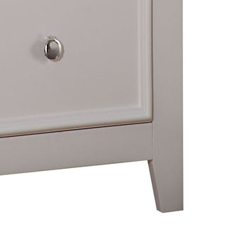 Sunvega White Transitional Nightstand with Two Drawers and Metal Knobs