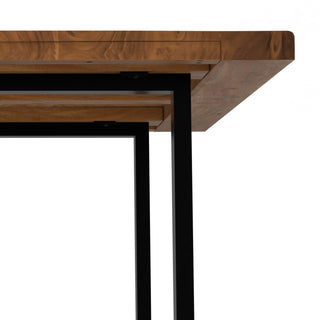 Sunvega Handcrafted Modern Industrial Acacia Wood Dining Table Natural Finish