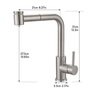 Sunvega Single Handle Kitchen Sink Faucet with Pull Out Sprayer and Deck Plate
