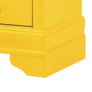 Sunvega Vibrant Yellow Traditional Nightstand with Two Drawers for Easy Storage