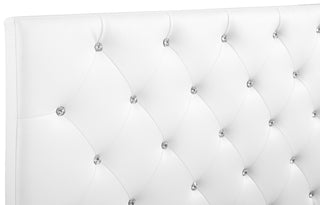 Sunvega Pink Faux Leather Tufted Panel Headboard with Adjustable Height