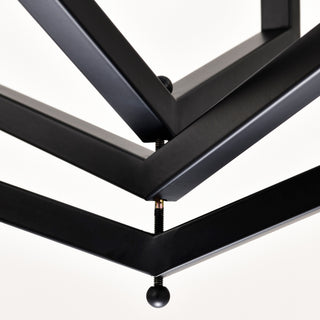 Sunvega 4-Light Matte Black and Gold Modern Industrial Chandelier for Dining Room