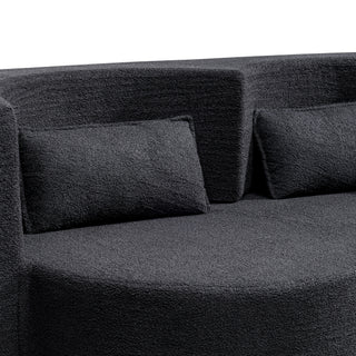 Sunvega Soft Teddy Bear Fabric Folding Sofa Bed Sleeper Futon for Living Room