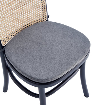 Sunvega Modern Industry Chic Cane Dining Chair Set of 2 with Tall Round Backrest