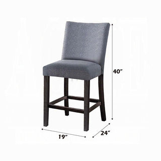 Sunvega Gray Weathered Espresso Parson Style Counter Height Chairs with Padded Seat