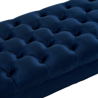 Sunvega Upholstered Tufted Velvet Bench with Wooden Legs for Bedroom or Living Room
